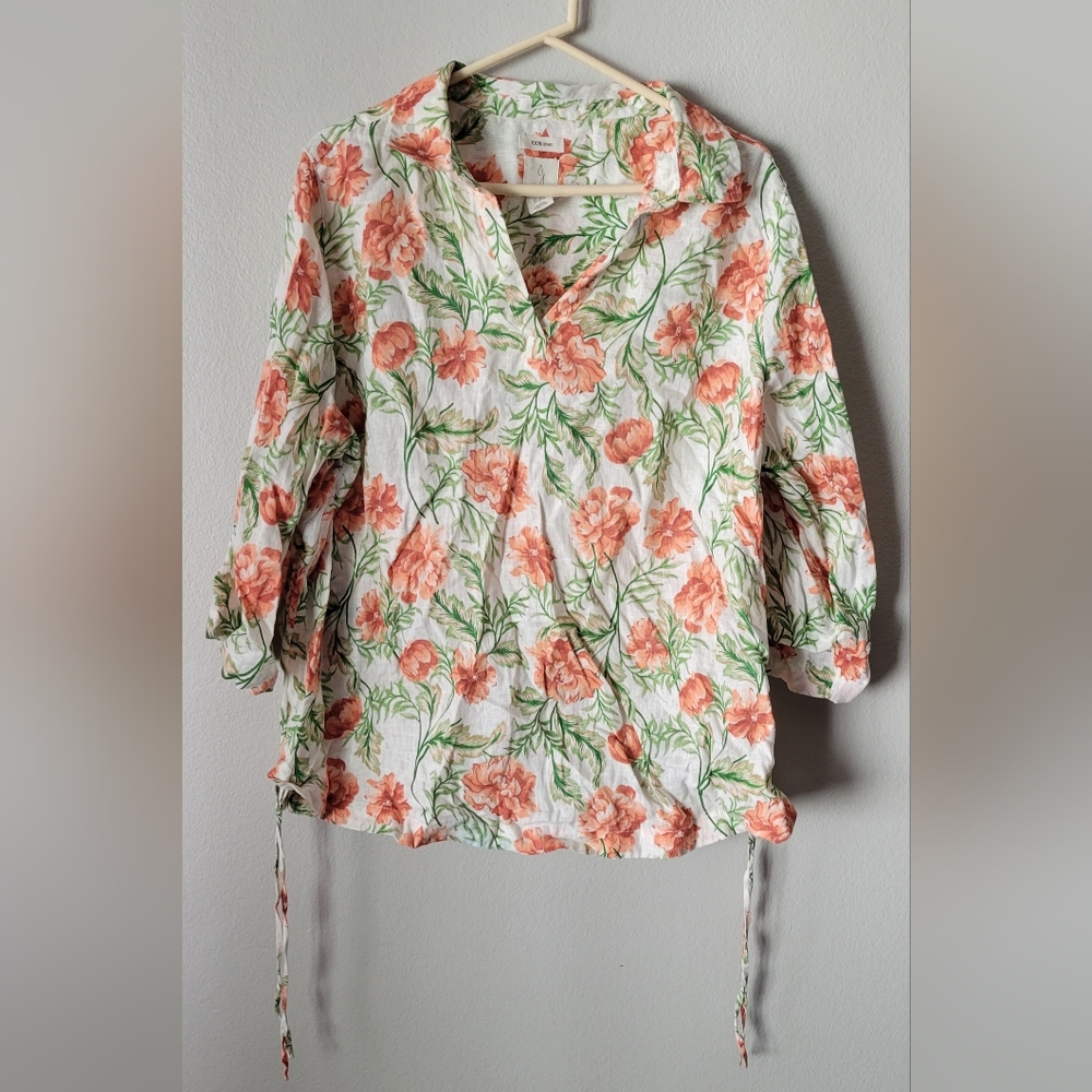 Joie 100% Linen Floral Blouse